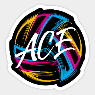 Volleyball ACE Tee Shirt Sticker